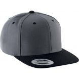 Casquette 6 panneaux visière plate KP910 - Dark Grey / Black