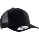 Casquette 6 panneaux Trucker modèle rétro KP912 - Black / Black