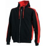 Sweat-shirt zippé à capuche LV330 - Black / Red