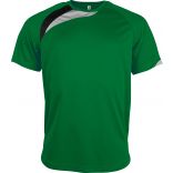 T-shirt sport enfant manches courtes PA437 - Green / Black / Storm Grey