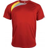 T-shirt sport enfant manches courtes PA437 - Sporty Red / Sporty Yellow / Storm Grey