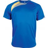 T-shirt sport enfant manches courtes PA437 - Sporty Royal Blue / Sporty Yellow / Storm Grey