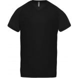 T-shirt homme polyester col V manches courtes PA476 - Black