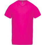 T-shirt homme polyester col V manches courtes PA476 - Fuchsia