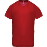 T-shirt homme polyester col V manches courtes PA476 - Red