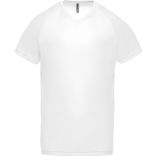 T-shirt homme polyester col V manches courtes PA476 - White