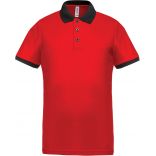 Polo homme piqué performance PA489 - Red / Black