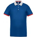 Polo homme piqué performance PA489 - Sporty Royal Blue / White / Red