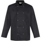 Veste de cuisine manches longues à boutons pression PR665 - Black