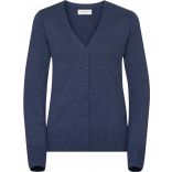 Cardigan femme col V RU715F - Denim Marl