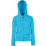 Sweat-shirt femme zippé capuche premium SC62118 - Azur Blue