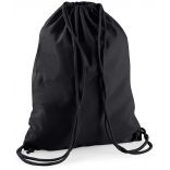 Gymsac en coton W110 - Black / Black - 37 x 46 cm de dos