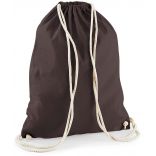 Gymsac en coton W110 - Chocolate - 37 x 46 cm de dos