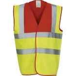 Gilet haute visibilité HVW100 - Red / Hi Vis Yellow