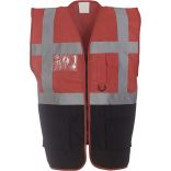 Gilet multifonction haute visibilité HVW801 - Red / Black